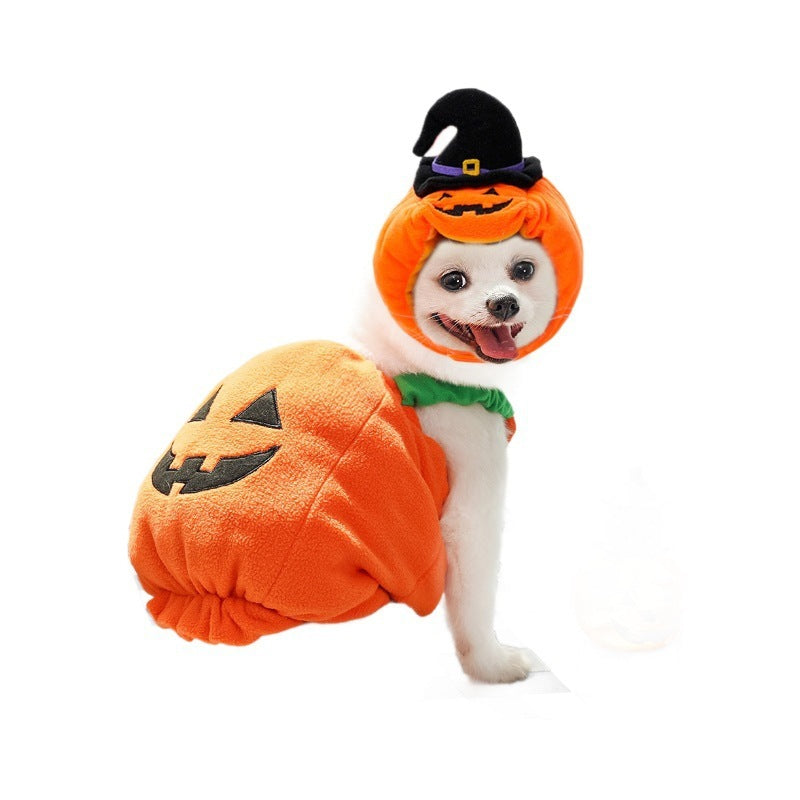Halloween Pumpkin Vest Costume for Dogs, Cats & Small Animals – Funny Holiday Pet Harness Apparel for Halloween, Thanksgiving & Christmas